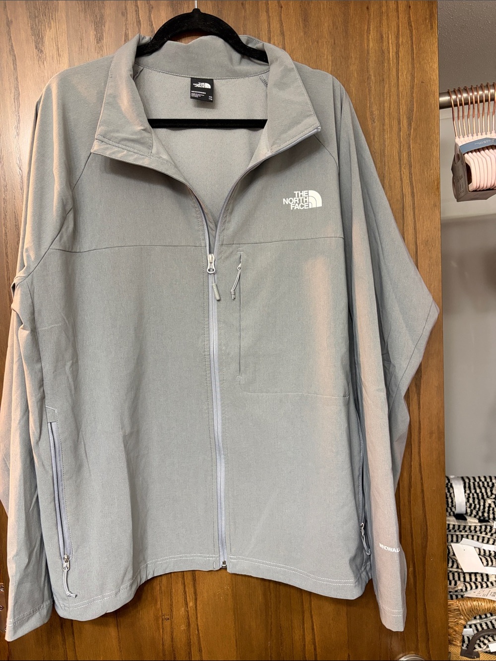 The North Face Light Gray Full-Zip Softshell Jacket